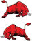 GENMIP Red Bull Car Sticker 17,7 X 15 cm Rot wasserdichte Vinyl Moderne Rechteck Außenaufkleberdekoration