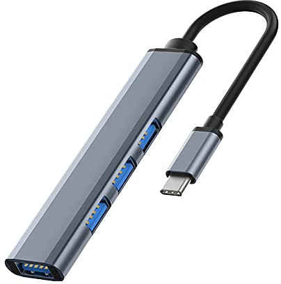 Hub USB C 3.0-4 in 1,Porte usb multiple per pc docking station hub usb c to usb,Adattatore hub typec con 1 USB 3.0 & 3 USB 2.0 Tipo C Hub,per Laptop MAC, Chiavetta USB, Altro Dispositivo Type C.