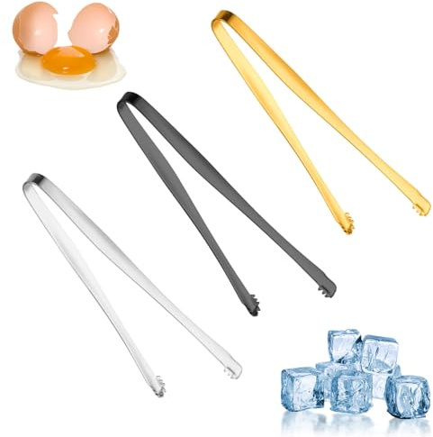 SYEYCW 3 Stück Chalaza Removal Tool, 15cm Edelstahl Eiswürfelzange, Gezahntes Design Mehrzweck Küchenwerkzeug, Zange zum Entfernen von Eierschalenfragmenten, für Kuchenbächer, Gebäckerei