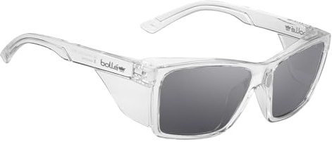 Gafas de seguridad Bollé STKS 420 con marco de cristal y lente ahumada, diseñadas para apoyar la protección ocular, durabilidad y comodidad para el trabajo en el sitio y el uso profesional diario.