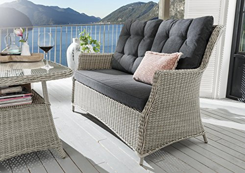 Destiny Loungesofa CASA 2-Sitzer, inkl. Auflagen, Polyrattan, Vintage weiß