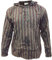 Shopoholic Fashion Uomo Slavato a Righe con Cappuccio Hippy Nonno Camicia - Verde, 3XL