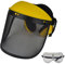 RocwooD Browguard Ear Protectors And Steel Mesh Visor Combination, Adjustable Safety Face Shield with Ear Muffs Suitable for Strimmer Trimmer Brushcutter FREE Goggles