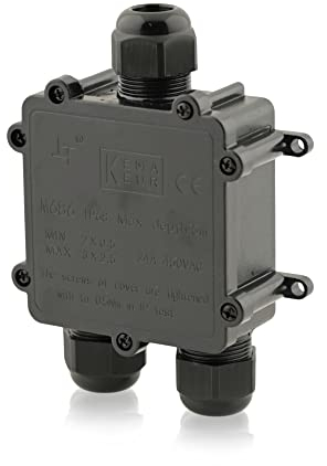 Intratec Abzweigdose Wasserdicht [IP 68] Verschiedene Größen: 2-14 Öffnungen | Verteilerdose Wasserdicht | Verteilerdose Aufputz Schwarz | Verteilerdose Außen Dosenmuffe Wasserdicht | Abzweigkasten