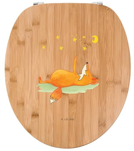 Mr. & Mrs. Panda Motiv WC Sitz Fuchs Sterne - Geschenk, Spruch positiv, Toilette, Mond, Toilettendeckel, Klodeckel, Füchse, WC-Sitz, Klobrille,