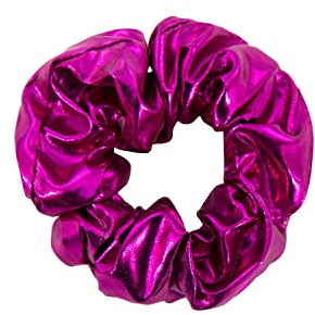Oblique Unique® Scrunchie Haargummi Zopfgummi Haarband für Mädchen Damen Frauen elastisch 80er Jahre 80s Motto Kostüm Party Fasching Karneval Haar Accessoire - Farbe wählbar (Pink)