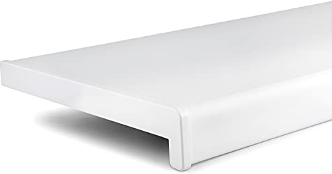 TJ Fensterbank Innen Kunststoff weiß / 15 x 140 cm Fensterbank inkl. Seitenabschluss/PVC Fensterbank nach Maß/Fensterbank Innen kratzfest und feuchtigkeitsundurchlässig