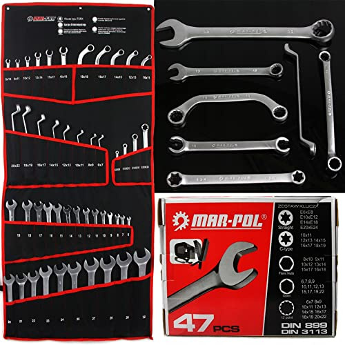 Marpol Set 47 Chiavi combinate fisse e stella 12 punti da 6-32mm kit chiave TORX e poligonali