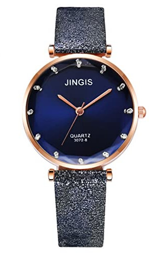Cadeau pour la fête des mères - Montre pour femme - Montre analogique à quartz - Bracelet moderne de luxe suisse - Cadeau pour femme - Cadeau pour la fête des mères, bleu, Bracelet