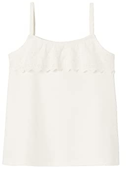 VERTBAUDET Tanktop für Mädchen, mit Rüschen, englische Stickerei, Ecru, 12 A, gebrochenes weiß, 12 Jahre