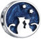 Paar Katze Charms unter Sternenhimmel, fit Pandora Valentinstag Hochzeit Armband, 925 Sterling Silber Blau Emaille Liebespaar Kätzchen Cat Katzen Perlen, Geschenk für Ehefrau/Ehepaar/Braut