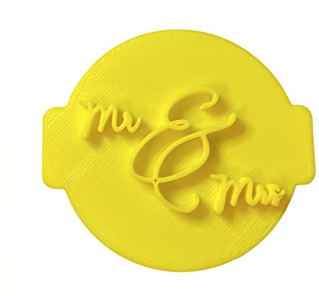 The Cookie Cutter Hub Mr & Mrs Embosser No 5/Stamp for Cupcakes Fondant Icing Clay Cake Baking Decoration