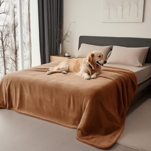 Bedding Aid wasserdichte Decke, Hundedecke Wasserdicht, Liebesdecke Wasserdicht, Katzendecke, Hundedecke, Hundedecke Sofa, Beige/Graublau, Tagesdecke (203x229cm)