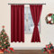 DWCN Fensterdeko Vorhänge mit Kräuselband 2er Set H 183 x B 117 cm, Blickdicht Wohnzimmer mit Vorhang-Krawatten, Verdunkelungsvorhang Gardinen Thermogardine Wärmeisolierend, Rot