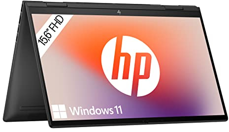 HP ENVY x360 2-in-1 Laptop, 15,6 FHD Touchscreen, AMD Ryzen 5 7530U, 16 GB DDR4 RAM, 512 GB SSD, AMD Radeon Grafik, Windows 11, QWERTZ, Schwarz