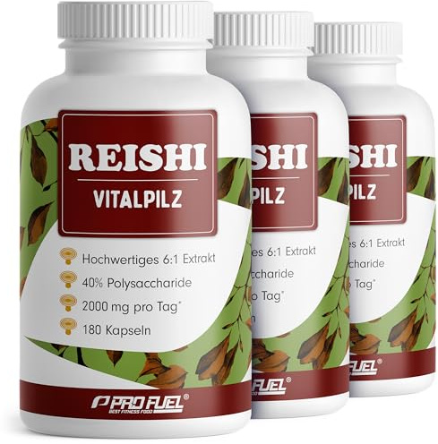 Reishi Kapseln 540x - 2000 mg Vitalpilz-Extrakt aus Ganoderma lucidum - hochwertiges Reishi-Extrakt (6:1) mit 40% bioaktiven Polysacchariden (800 mg pro Tag) - Vorrat für 180 Tage