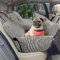 Johnear Hunde Autositz für Mittlere Hunde Autositz Sitzerhöhung 2 in 1 Hundebett Auto Reise mit 2 Taschen，Braun Hundebett Transporttasche Couch mit Sicherheitsleine, abnehmbar und waschbar