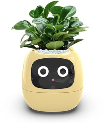 Macetas inteligentes, macetas inteligentes con chips de IA con 7 sensores inteligentes, pantalla LCD, control de aplicación, maceta inteligente para plantas de interior (plantas no incluidas)