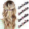 Glitzernde Kristall-Stein Geflochtene Haarspangen, Kolibri Haarspange mit Kristallblume, Geflochtene mit 3 Mini-Haarspangen, Doppelschicht-Mini-Haarspangen für Frauen Mädchen,Strass-Haarspange (4PCS)