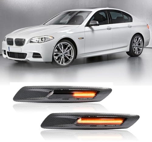 LINGLW Seitenmarkierungsleuchten,Externe Blinkerleuchte für die Linke oder rechte Seite,für B-MW 5 Series F10 F11 2011 2012 2013,Shepherds Check