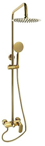 Con 3 tipos de chorro, sistema de ducha de lluvia ajustable, alcachofa de ducha redonda, cabezal de ducha para baño, fijación a la pared, columnas de ducha, dorado, retro, sistema de ducha de lluvia,