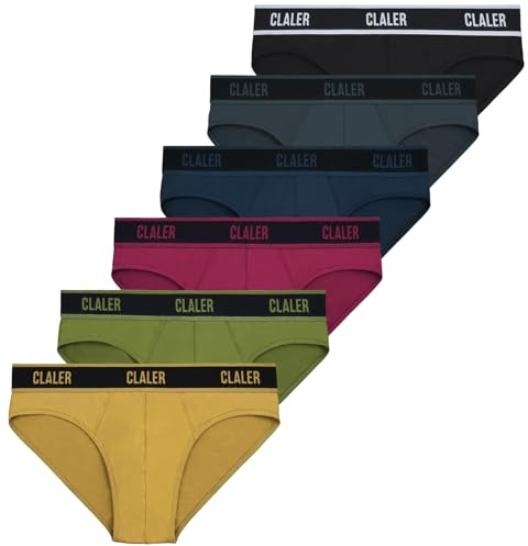 CLALER Men's Underwear Briefs Bamboo Underpants 6 Pack | Super Soft Comfort Breathable Pouch Stretch Fit Pants