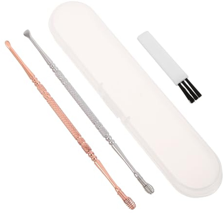 FRCOLOR Spiral Ear Pick Stainless Steel Spring Tip Tool for Ear Care Wax Removal Double-Head Cleaner Home Travel Use