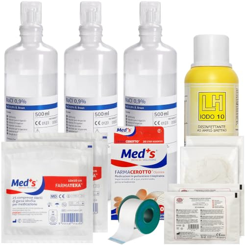Kit reintegro parziale Allegato 1 D.M. 388 | Pronto Soccorso 3+ Dipendenti | Pacco di Medicazione, Per Cassette di Pronto Soccorso, Armadietto Aziende, Più 3 Dipendenti