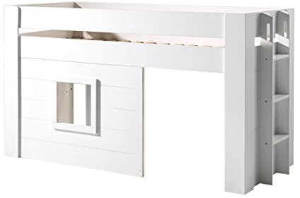 Vipack Noah halbhohes Bett 90 x 200 cm Liegefläche, Weiß