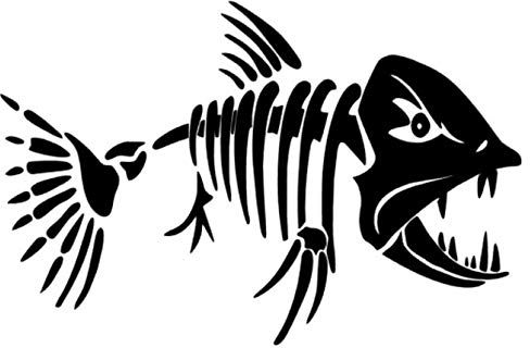 Fisch Aufkleber als Autoaufkleber oder Wandtattoo Aufkleber in 15cm 20cm oder 25cm Größe, Fisch Fishing Angeln Sport Aufkleber (232/12) (schwarz Glanz, 25cm)