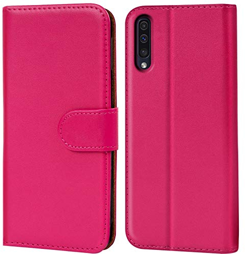Verco Handyhülle für Galaxy A50 Hülle, Samsung A30s Hülle für Samsung Galaxy A50 Tasche PU Leder Flip Case Brieftasche - Pink