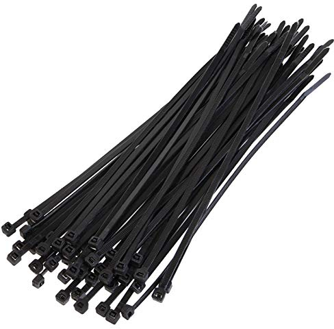 BB Sport Sichtschutz Zaunblende 150 g/m² Schattiernetz Tennisblende inkl. Nylonkordel UV-resistent reißfest windfest 7 Jahre Garantie auf Material* - 50 Stück, Farbe:Kabelbinder