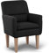 CAVADORE Diningsessel Kira / Polstersessel für Küche, Esszimmer oder Wohnküche / Passend zur Küchengarnitur Kira / Leichte Fleckenentfernung dank Soft Clean / 66 x 96 x 71 / Flachgewebe: Schwarz