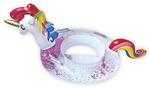 Creaciones Llopis Unicornio Purpurina Baby 90x52x51CM. C/Asas Brazaletes y flotadores, Adultos Unisex, Multicolor (Multicolor), Talla Única