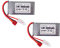 2PCS 7.4V 2000mAh T-Type Plug Lithium Batterie pour 9200 9200E 9202E 9203E 9204E 9205E 9206E 2995 YC300 HM101 HB101 LG-DJ02 9125 S920 WLtoys RC Voiture Télécommande Bateau