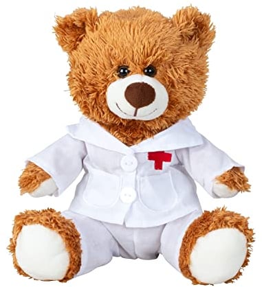 Teddybär Doktor 23 cm braun Arzt Kittel