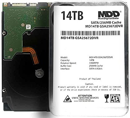 MDD 14TB 7200RPM 256MB Cache SATA 6.0Gb/s 3.5inch Internal Hard Drive for Surveillance Storage (MD14TGSA25672DVR) - 3 Years Warranty