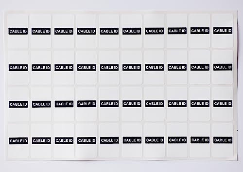Cable id labels for electrical cables - Pack of 40 28mm x 48mm Self adhesive stickers - Self adhesive stickers on sheet (300mm x 200mm)