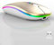 Guiheng Mouse wireless Bluetooth, LED Dual Mode ricaricabile, silenzioso, sottile, portatile, (BT5.2 + ricevitore USB), doppia modalità, per laptop, computer desktop, iPad, tablet, telefono, TV (oro)