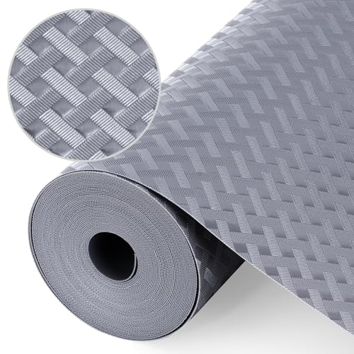 Origuuds Protector Cajones Cocina EVA Plastico Protector Antideslizante Estantes el Gabinete Impermeable, para Nevera Mueble Fregadero Estante (Gris/30cm x 300cm)