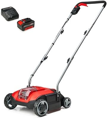 Einhell Akku-Vertikutierer GC-SC 18/28 Li (1x 4,0 Ah) Power X-Change (18 V, Brushless, 28 cm Messerwalze, 3-stufige Arbeitstiefeneinstellung, inkl. 1x 4,0 Ah Akku & Ladegerät)