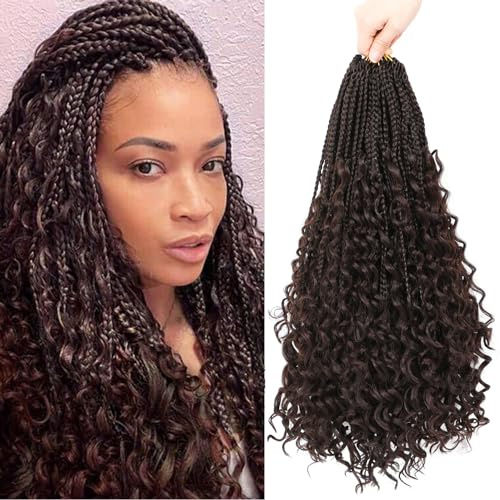 Boho Goddess Crochet Braids Hair for Black Women 22 Inch 8 Packs with Curly Ends Box Hair Extensions (4#, 22 Inch Pack of 8)