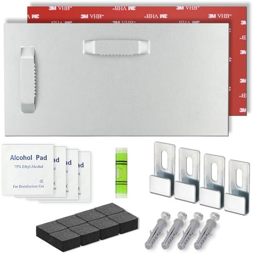 Nenull Lot de 2 crochets autocollants pour accrocher des photos - Sans perçage - Jusqu'à 8 kg - Pour accrocher des images lourdes - Verre acrylique - Panneaux composites en aluminium - Avec 27 pièces