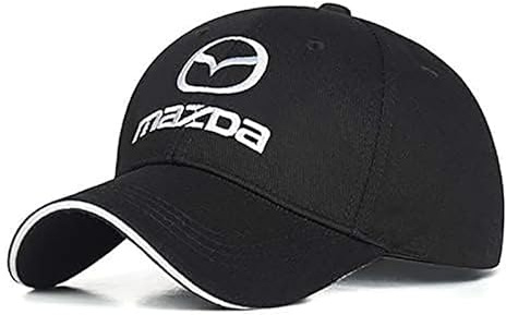 XMCMBS Maßgeschneidert Baseball Cap für Mazda Classic Sports Casual Cap,Herren Damen Kappe Verstellbar,Outdoor Baseballkappe,Sonnenschutz Einstellbar Zubehör,Black