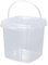 Lot de 5 pots à crème glacée, réutilisables avec couvercle, adaptés pour la crème glacée, les smoothies, le yaourt glacé, transparent, 1 l