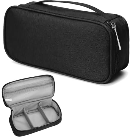 Kabelväska Organizer, vattentät 600D Oxford Tech Pouch, väska för kablar med karbinhake, svart, elektroniktillbehörsväska & reseessentials organiserare för kablar, laddare, powerbank, USB