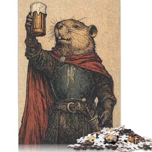 1000 Piece Bober Knight Beaver Beer Jigsaw Puzzle for Adult Teenagers Wooden Puzzle Jigsaws for Adults Puzzles for Adults Teens 1000pcs (75x50cm)
