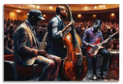 Leinwanddruck, Jazz-Musik-Wandkunst-Poster, Jazz-Club-Poster, afrikanischer Jazz für Wohnzimmer, 30 x 45 cm