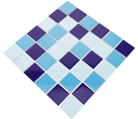HOMOCONO Ceramic Mosaic Pool Tiles Blue Brick Effect for Kitchen Backsplash and Bathroom Walls