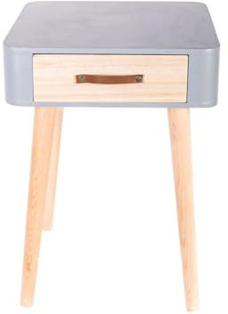 HOME DECO FACTORY The HD3740 - Table De Chevet Gris 1 Tiroir Bois Decoration Chambre